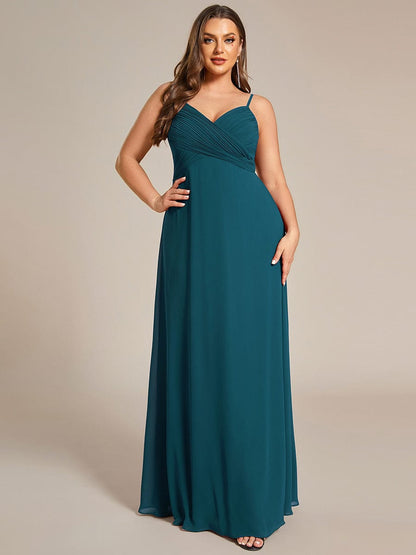 pretty NOVA|Plus Size Draped Back Criss-Cross Chiffon A-Line Bridesmaid Dress