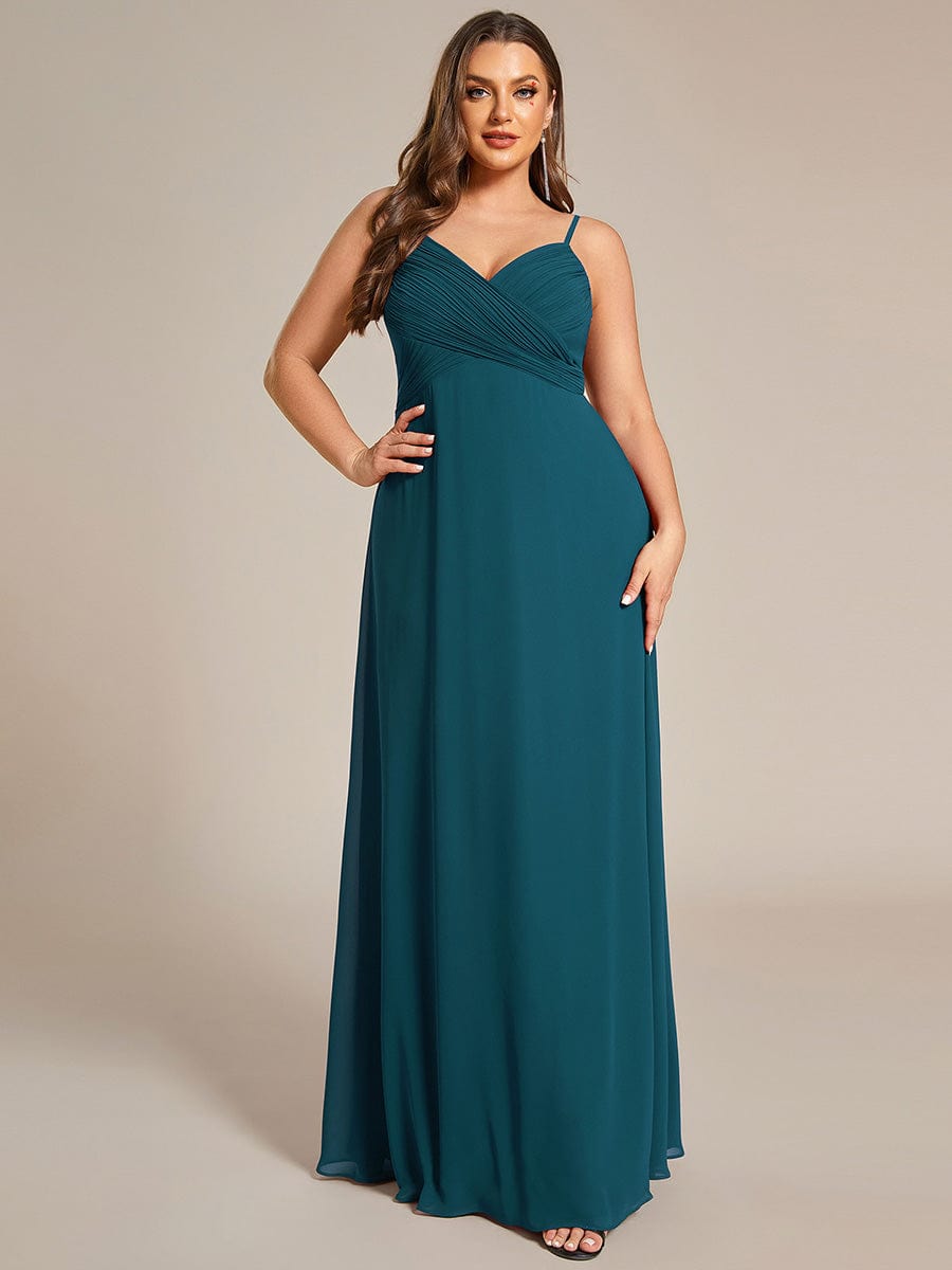 ever NOVA|Criss-Cross V-Neck Chiffon Backless A-Line Bridesmaid Dress