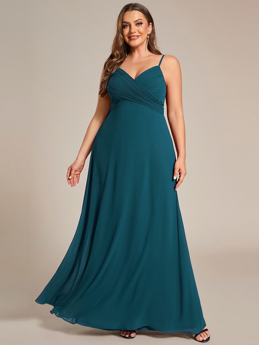 ever NOVA|Criss-Cross V-Neck Chiffon Backless A-Line Bridesmaid Dress