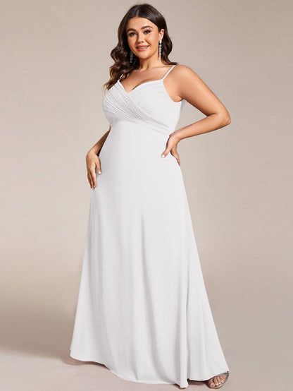 pretty NOVA|Plus Size Draped Back Criss-Cross Chiffon A-Line Bridesmaid Dress