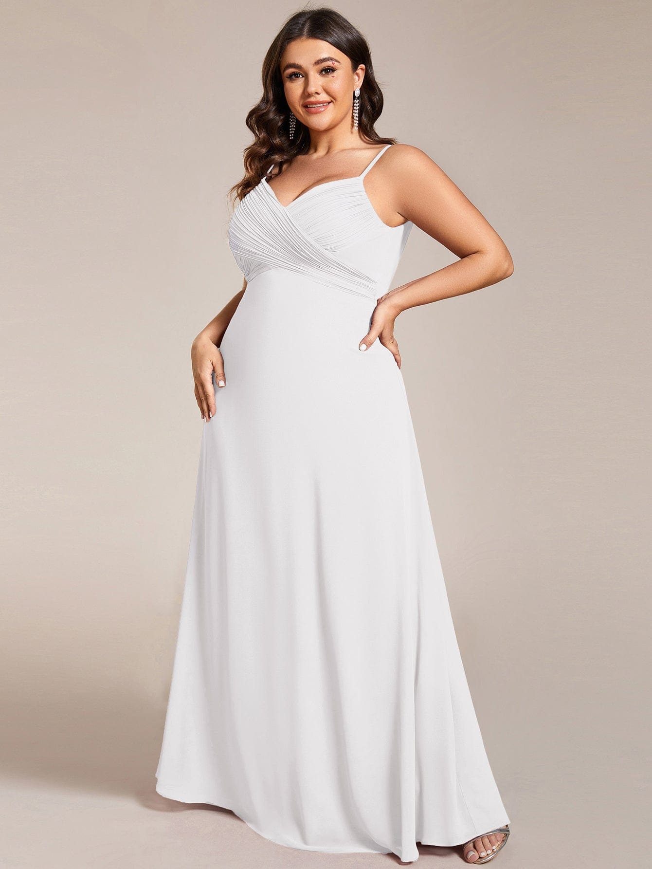 ever NOVA|Criss-Cross V-Neck Chiffon Backless A-Line Bridesmaid Dress