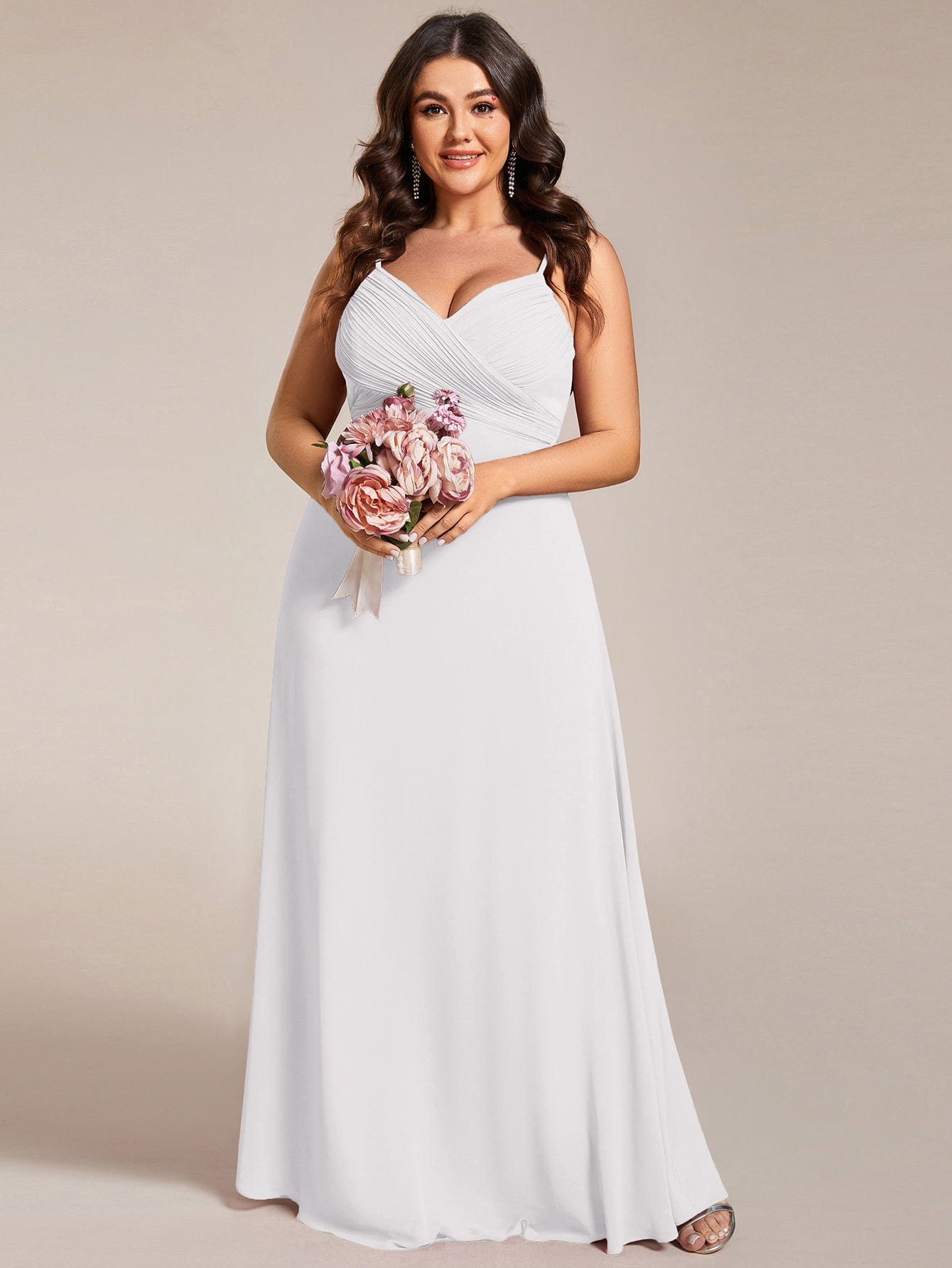 ever NOVA|Criss-Cross V-Neck Chiffon Backless A-Line Bridesmaid Dress