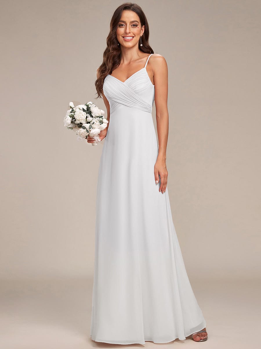 ever NOVA|Criss-Cross V-Neck Chiffon Backless A-Line Bridesmaid Dress