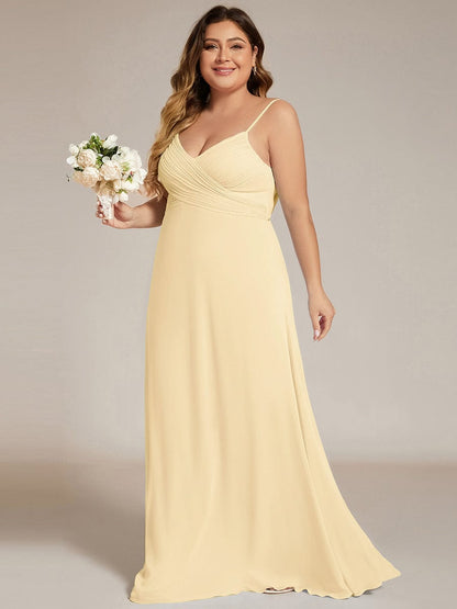 ever NOVA|Criss-Cross V-Neck Chiffon Backless A-Line Bridesmaid Dress
