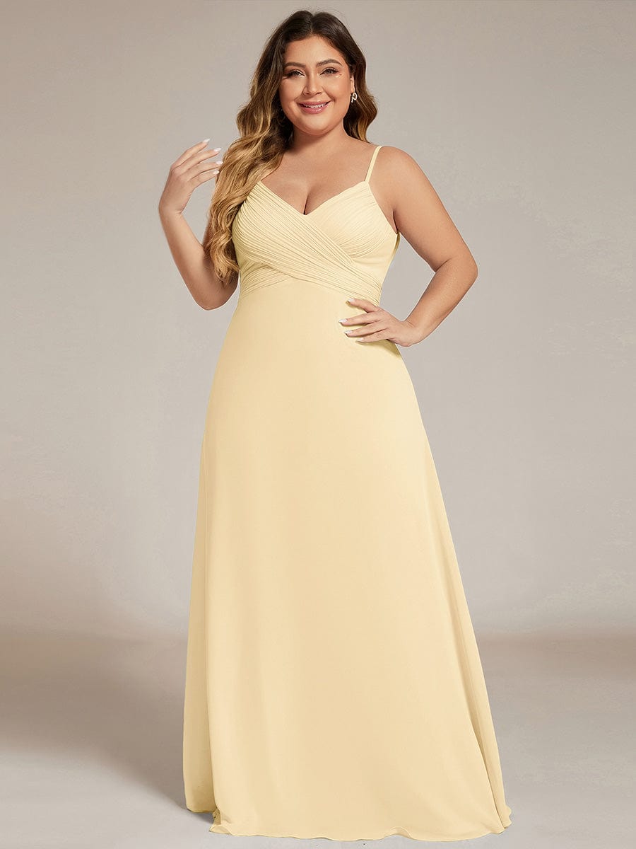 ever NOVA|Criss-Cross V-Neck Chiffon Backless A-Line Bridesmaid Dress