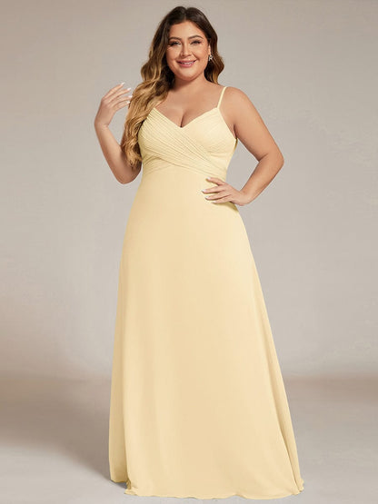 ever NOVA|Criss-Cross V-Neck Chiffon Backless A-Line Bridesmaid Dress