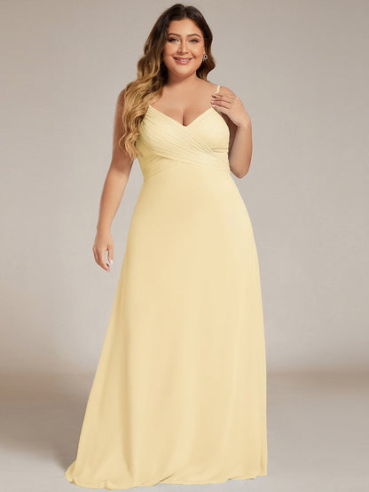 pretty NOVA|Plus Size Draped Back Criss-Cross Chiffon A-Line Bridesmaid Dress