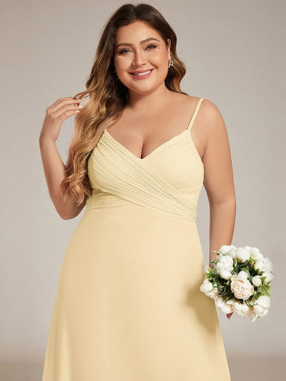 ever NOVA|Criss-Cross V-Neck Chiffon Backless A-Line Bridesmaid Dress