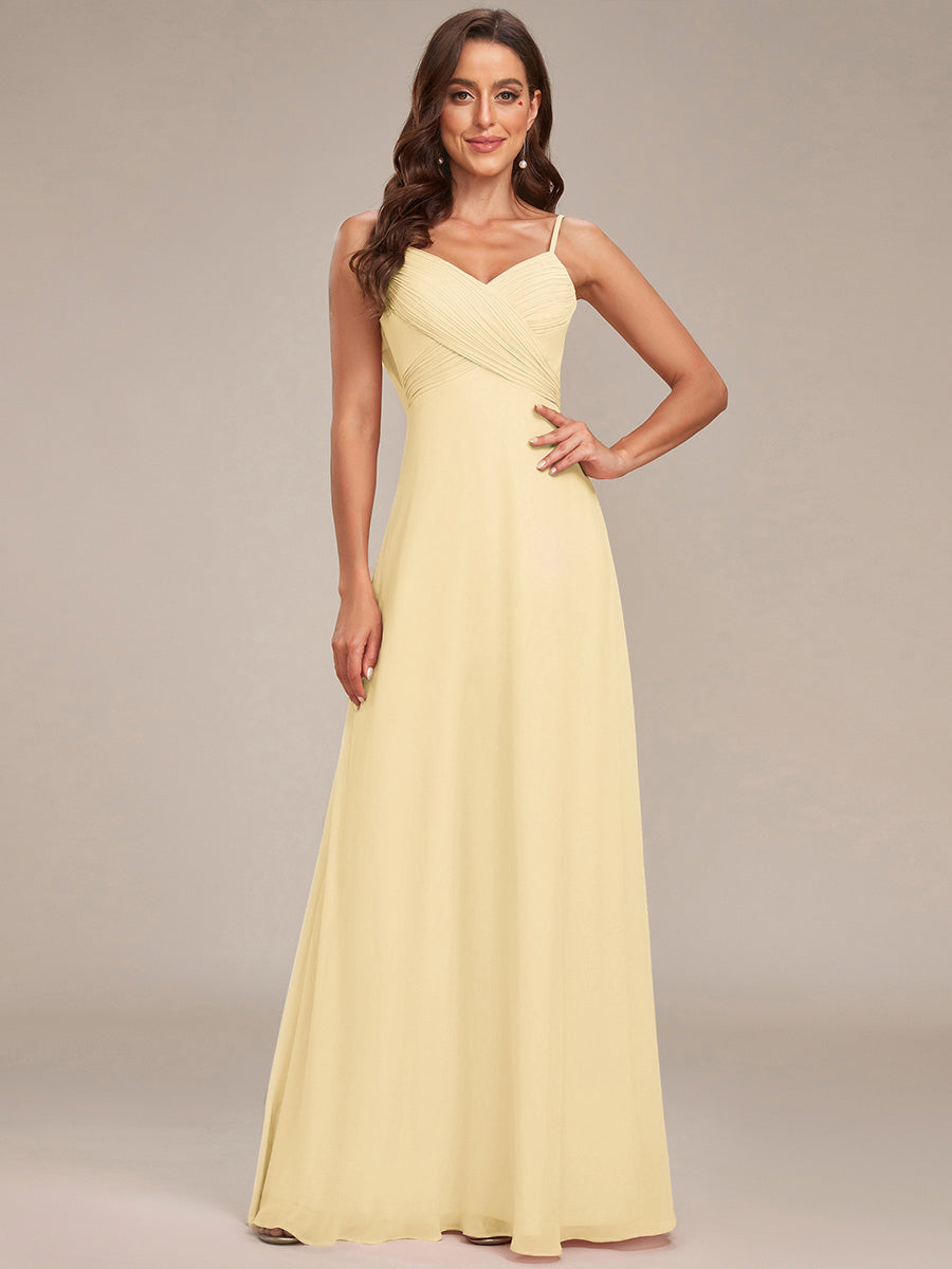 ever NOVA|Criss-Cross V-Neck Chiffon Backless A-Line Bridesmaid Dress
