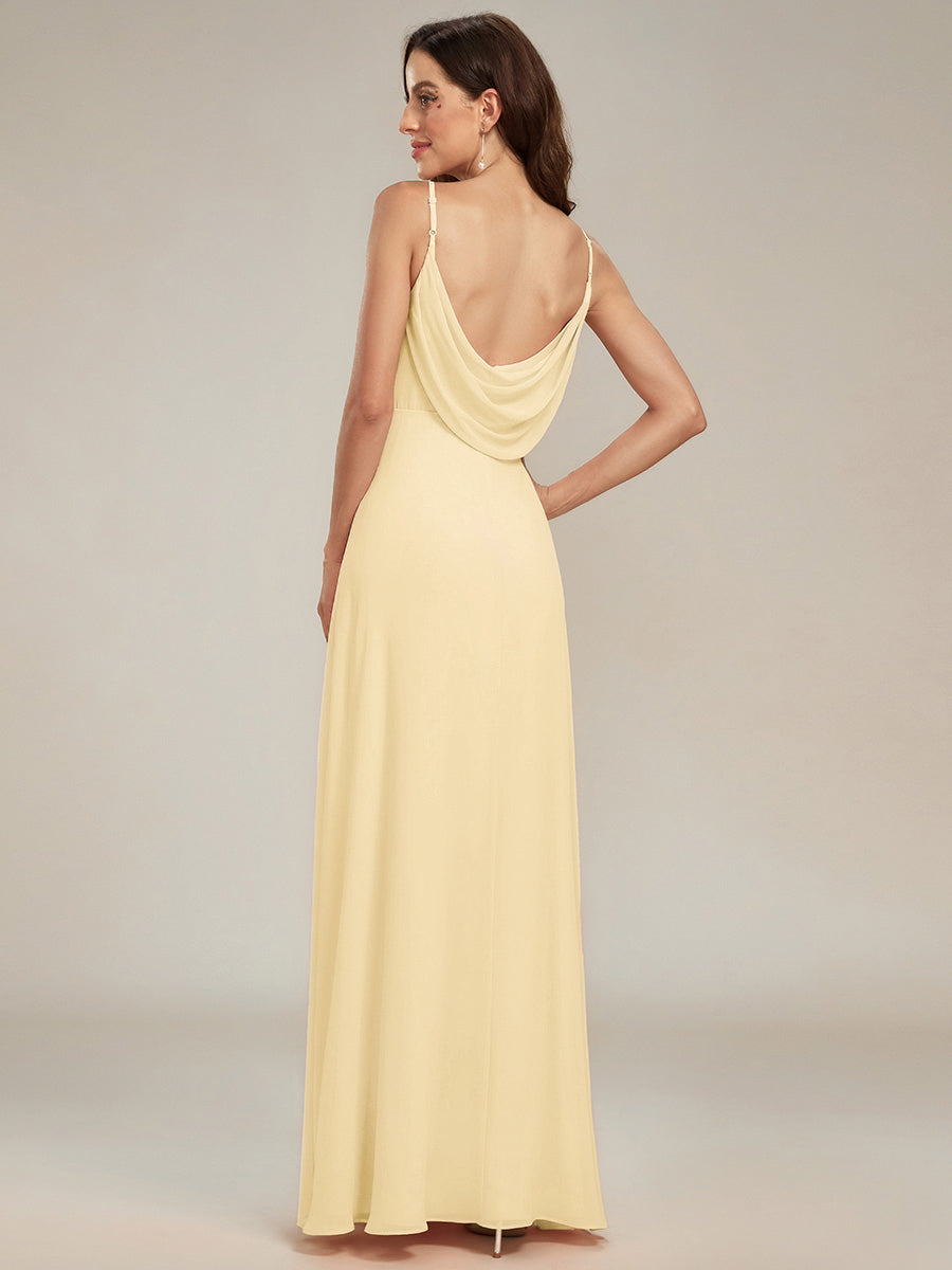 ever NOVA|Criss-Cross V-Neck Chiffon Backless A-Line Bridesmaid Dress
