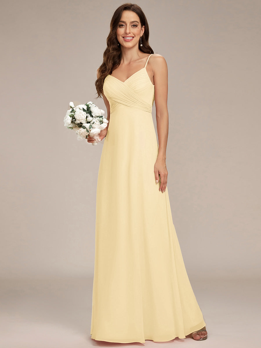 ever NOVA|Criss-Cross V-Neck Chiffon Backless A-Line Bridesmaid Dress
