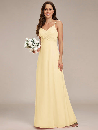 ever NOVA|Criss-Cross V-Neck Chiffon Backless A-Line Bridesmaid Dress