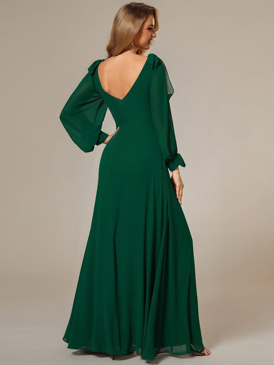 ever IVORY|Open Lantern Sleeve A-Line Bridesmaid Dress