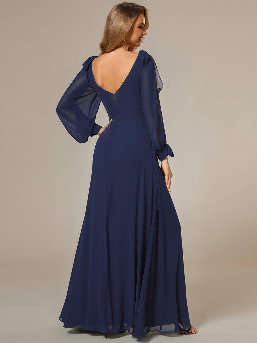 ever IVORY|Open Lantern Sleeve A-Line Bridesmaid Dress