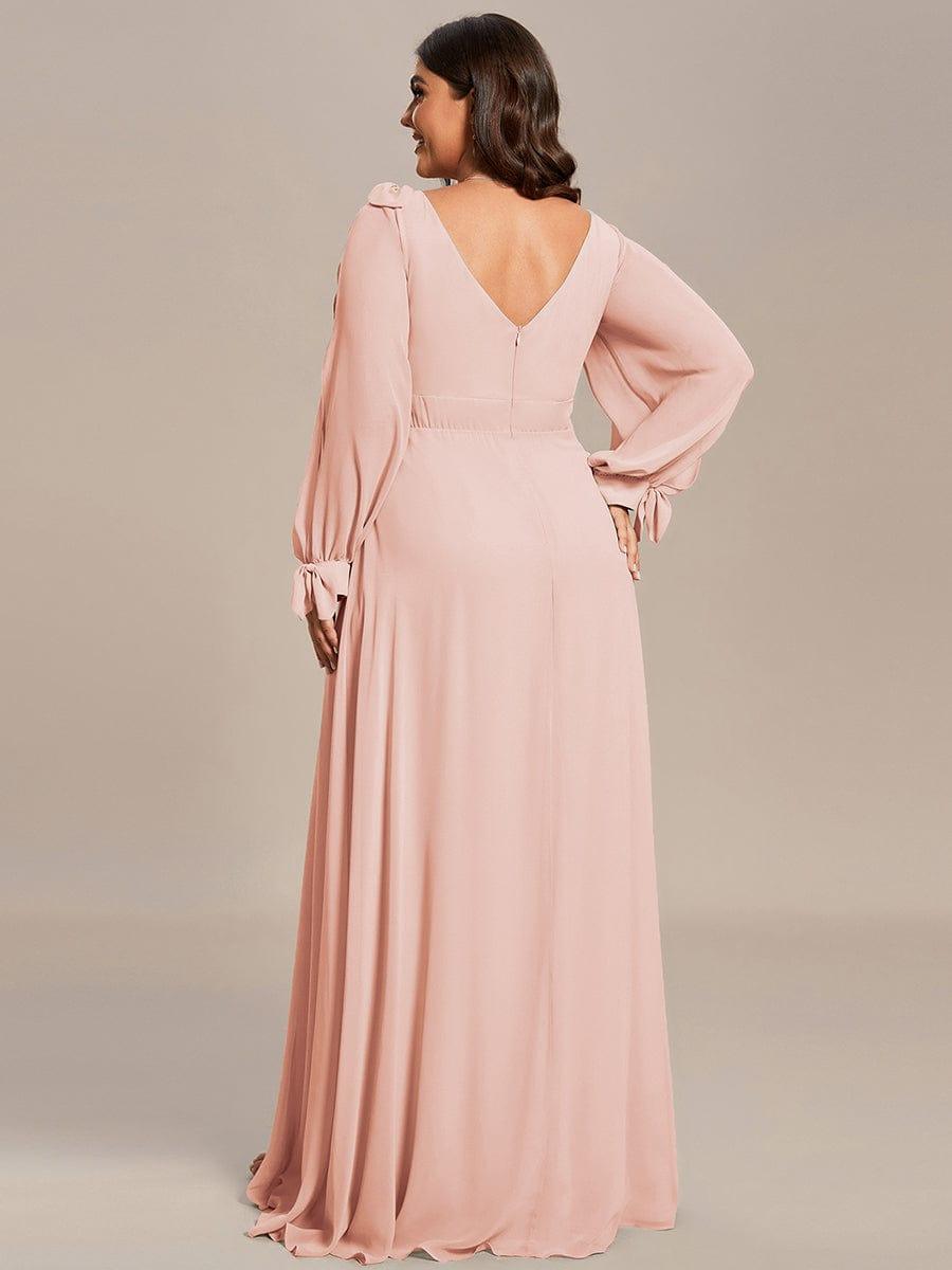 ever IVORY|Open Lantern Sleeve A-Line Bridesmaid Dress