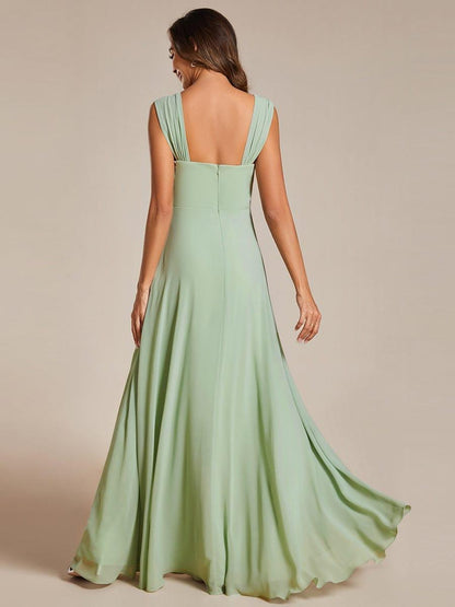 ever BILLIE|Chic High Waist Square Neck Bridesmaid Dress