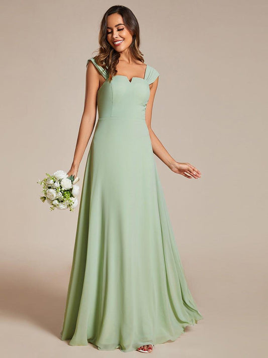 ever BILLIE|Chic High Waist Square Neck Bridesmaid Dress