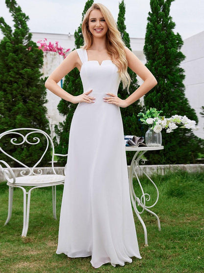 ever BILLIE|Chic High Waist Square Neck Bridesmaid Dress