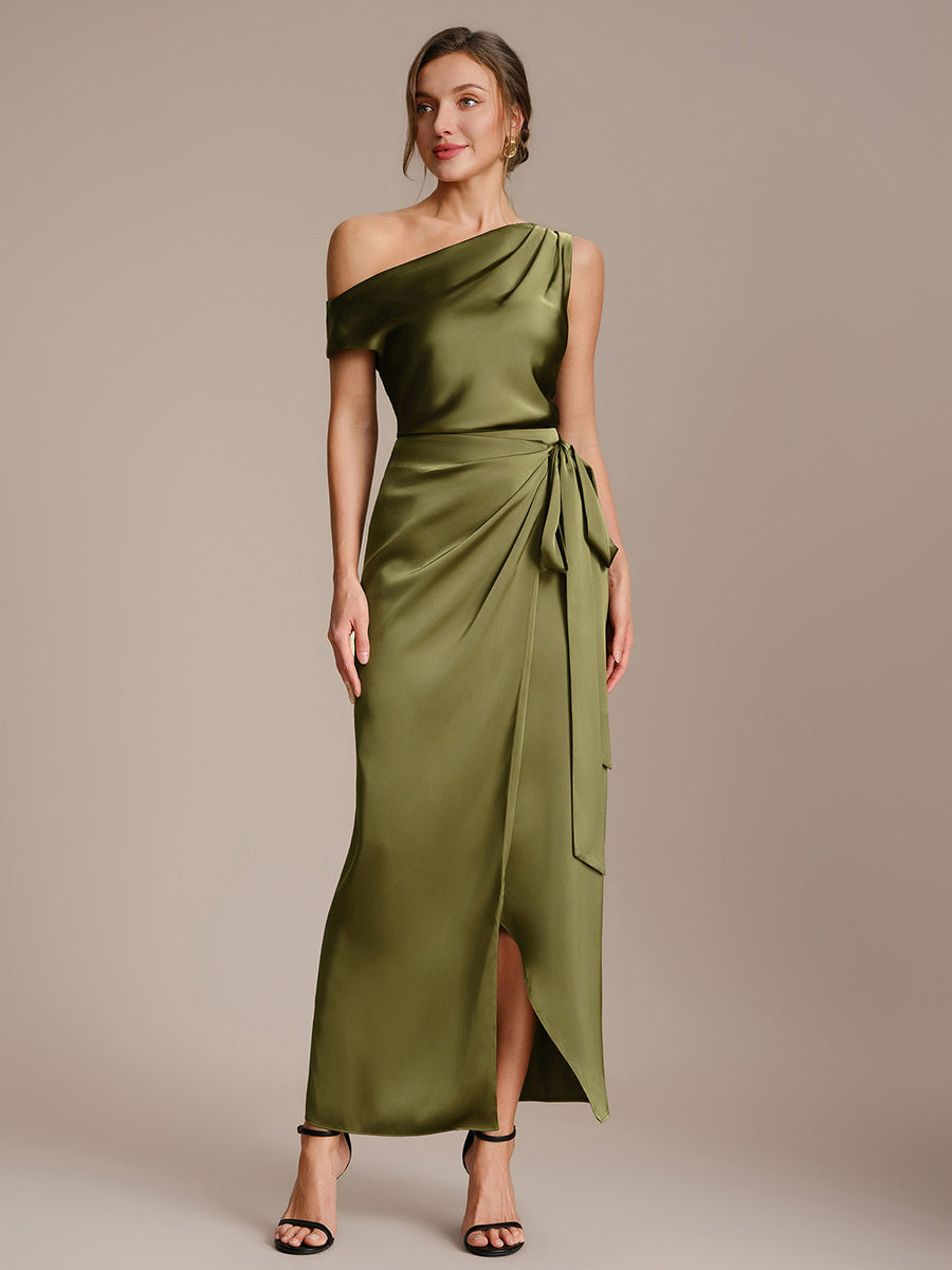Satin Off-the-shoulder Sleeve Off The Shoulder Tops