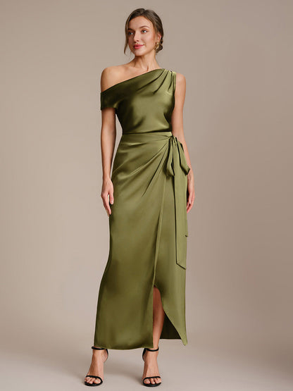 Satin Off-the-shoulder Sleeve Off The Shoulder Tops