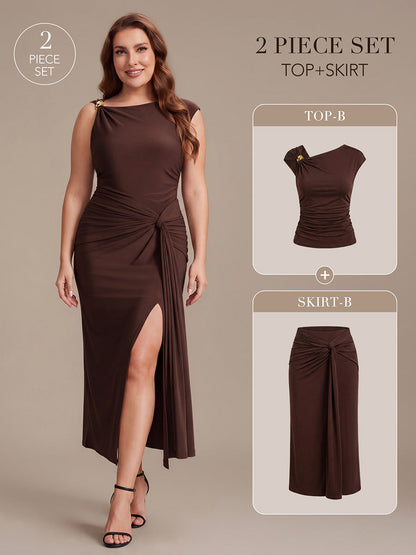 Knot Detail Knit Bodycon Skirts