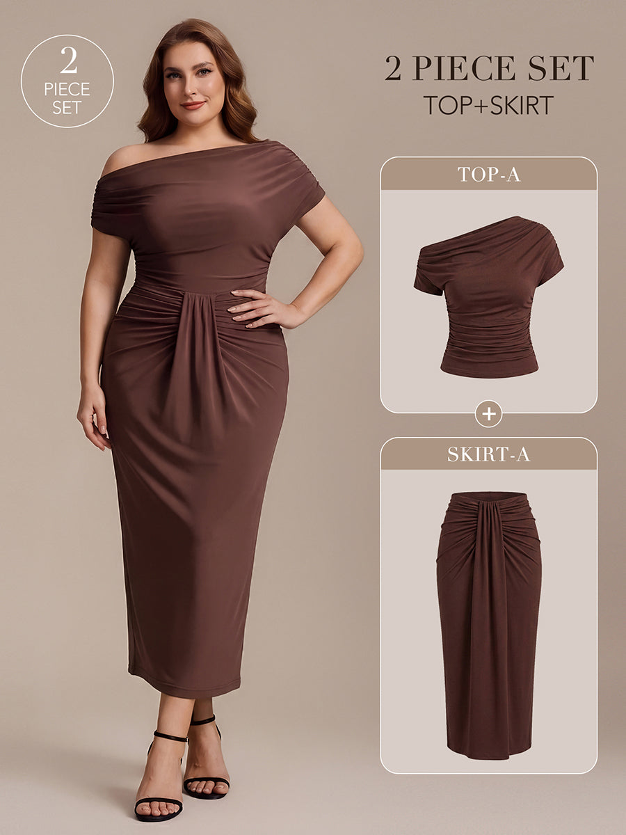 Knit Bodycon Midi Length Skirts