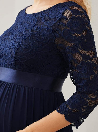 ever KALANI|Sweetheart 3/4 Sleeve Floor-Length Lace Maternity Dress