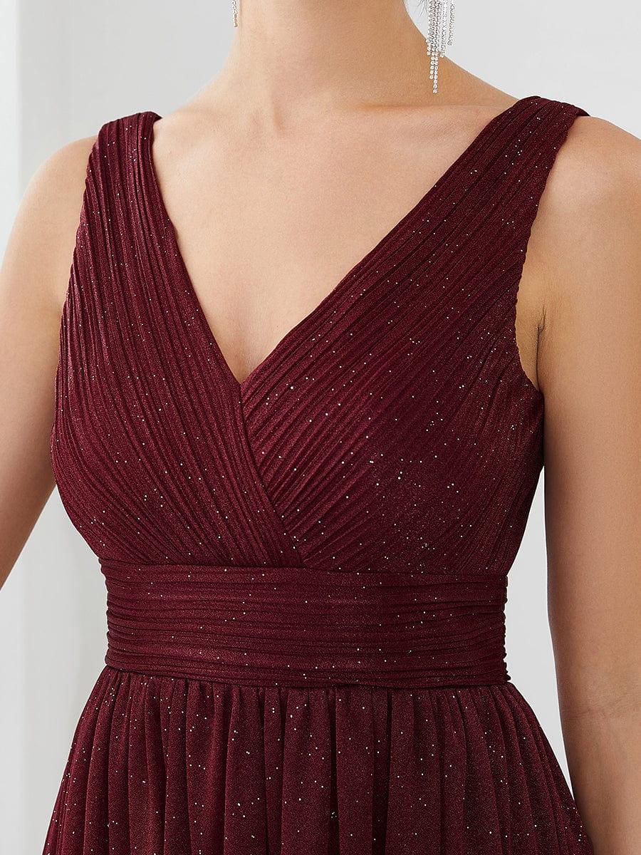 ever STERLING|Double V Neck Floor Length Sparkly Evening Dresses for Party