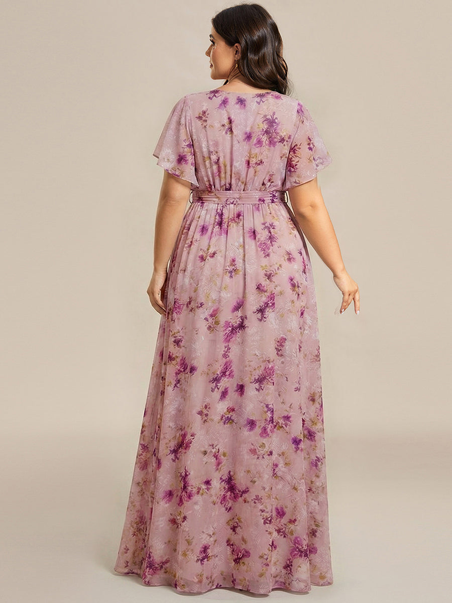 ever LEORA|A-Line Pleated Chiffon Tie-Waist Bridesmaid Dress