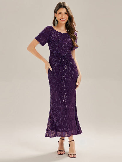 ever HAYLEN|Sequin Mermaid Round Neck Dress