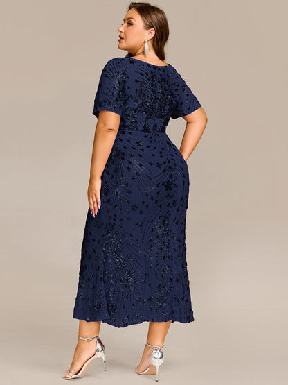 ever HAYLEN|Plus Size Sequin Mermaid Mother of the Bride Dress