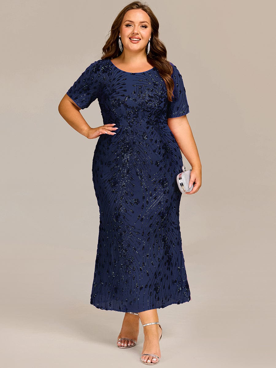 ever HAYLEN|Plus Size Sequin Mermaid Mother of the Bride Dress