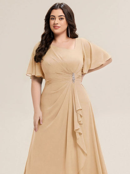ever LILOU|Ruffle Sleeve Chiffon Midi Mother of the Bride Dress