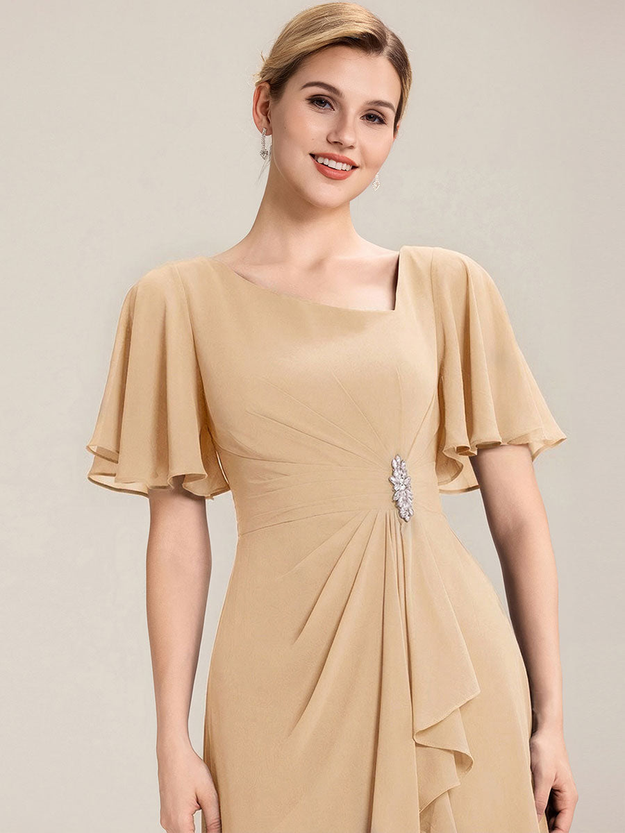 ever LILOU|Ruffle Sleeve Chiffon Midi Mother of the Bride Dress