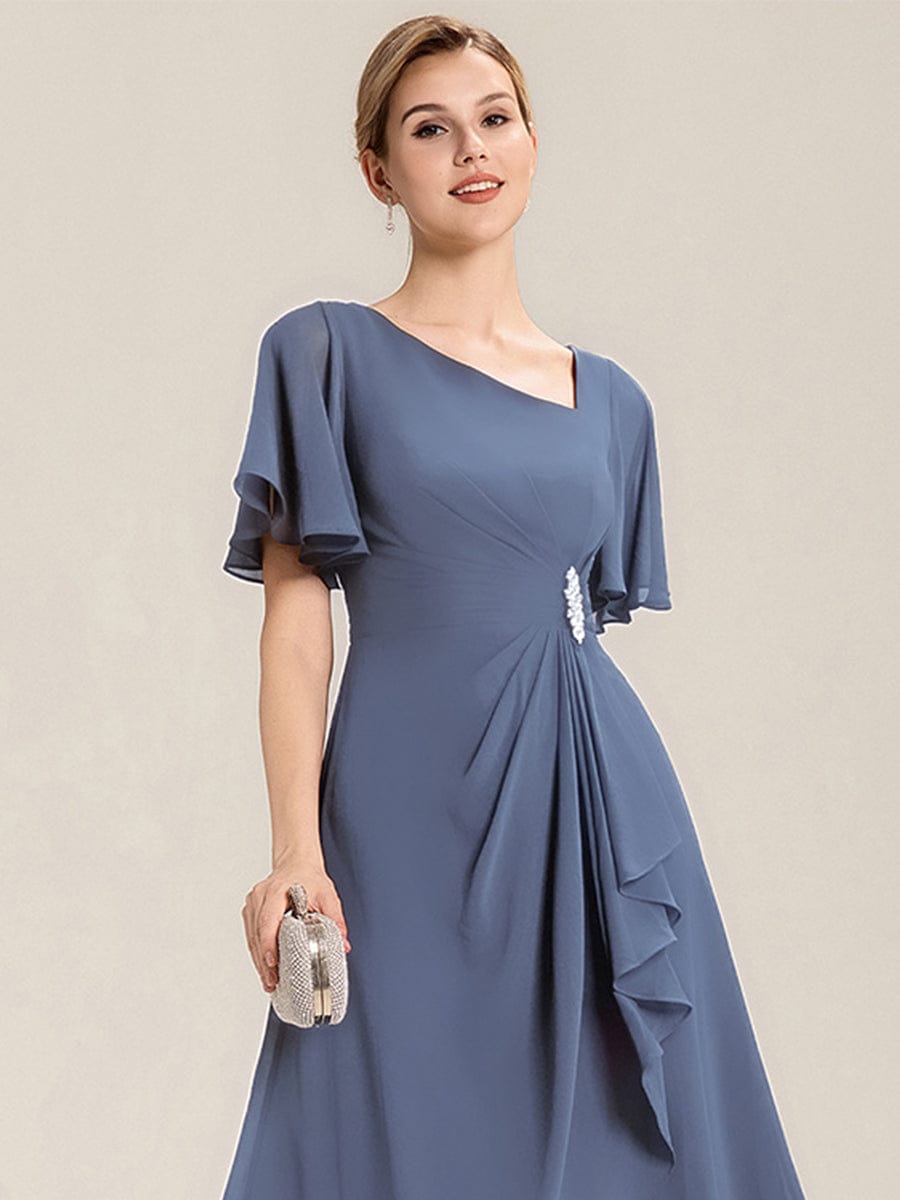ever LILOU|Ruffle Sleeve Chiffon Midi Mother of the Bride Dress