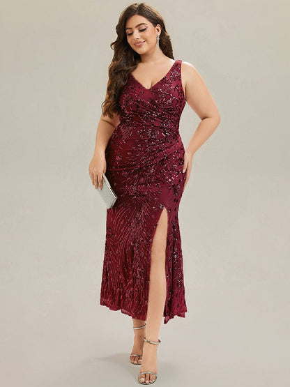 ever JUNIPER| Knotted Sequin Sleeveless Bodycon Formal Evening Dress