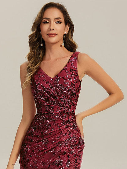 ever JUNIPER| Knotted Sequin Sleeveless Bodycon Formal Evening Dress