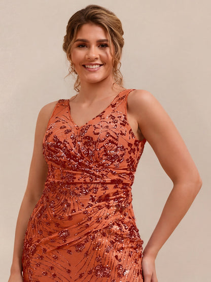 pretty JUNIPER| Plus Size Knotted Sequin Formal Evening Dress