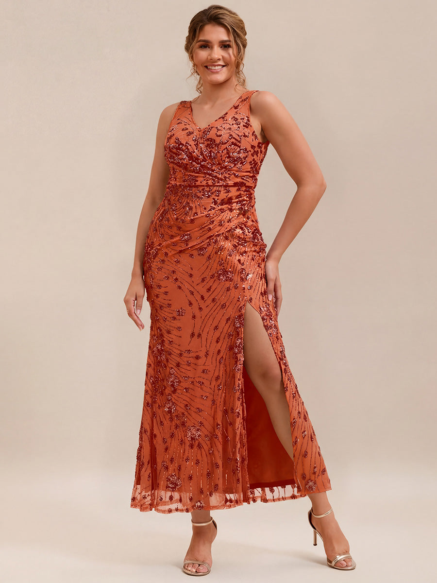 ever JUNIPER|Bodycon Sequin Slit Wedding Guest Dress