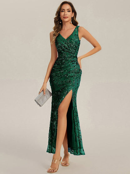 ever JUNIPER| Knotted Sequin Sleeveless Bodycon Formal Evening Dress