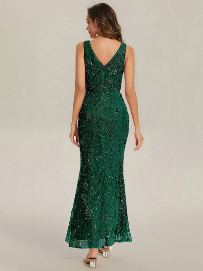 ever JUNIPER| Knotted Sequin Sleeveless Bodycon Formal Evening Dress