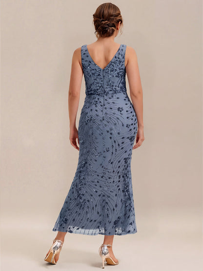 ever JUNIPER|Bodycon Sequin Slit Wedding Guest Dress