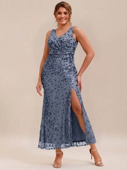 pretty JUNIPER| Plus Size Knotted Sequin Formal Evening Dress
