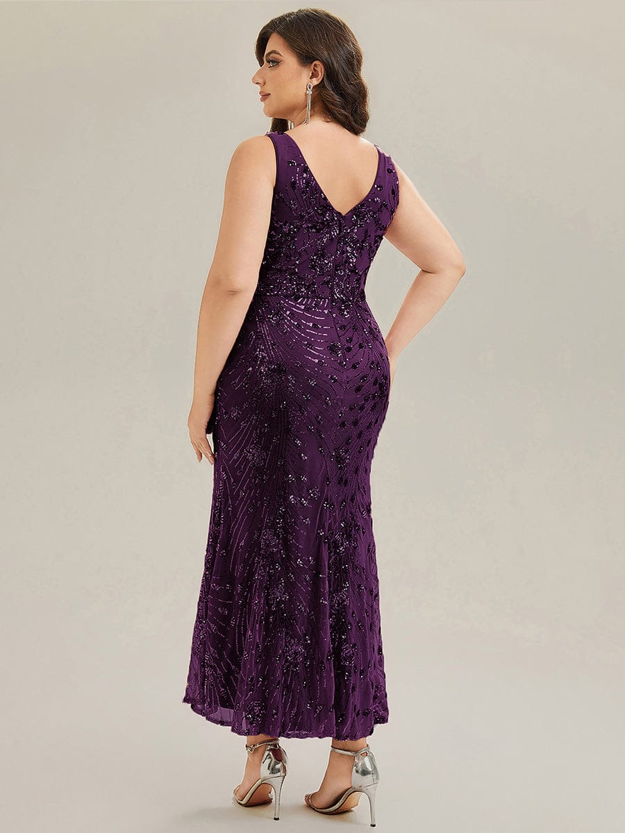pretty JUNIPER|Plus Size Bodycon Sequin Slit Wedding Guest Dress