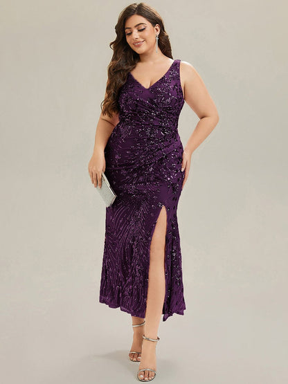 ever JUNIPER| Knotted Sequin Sleeveless Bodycon Formal Evening Dress