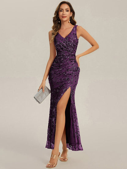 ever JUNIPER| Knotted Sequin Sleeveless Bodycon Formal Evening Dress