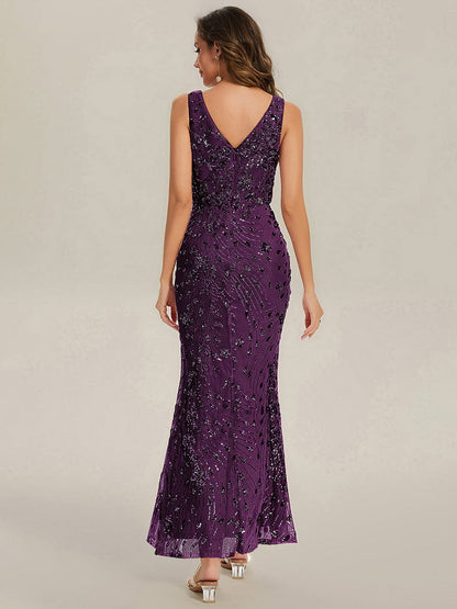ever JUNIPER|Bodycon Sequin Slit Wedding Guest Dress