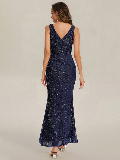 ever JUNIPER|Bodycon Sequin Slit Wedding Guest Dress