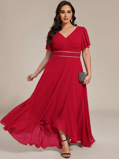 ever DAKOTA|High-Low Flowy Chiffon Wedding Guest Dress