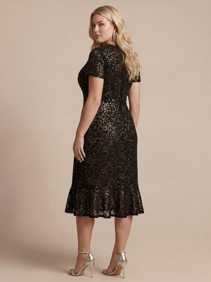 Plus Size Lace High Low Wedding Guest Dress